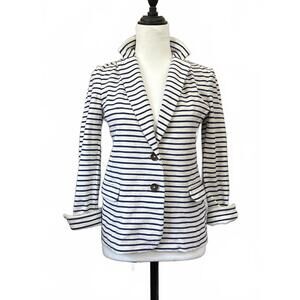 Vintage J.Crew Women's Striped Blazer Jacket Nautical Preppy Style Size Small